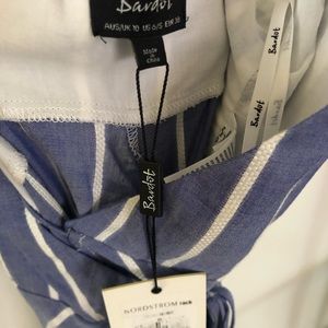 Bardot Raelyn wrap dress in blue stripe